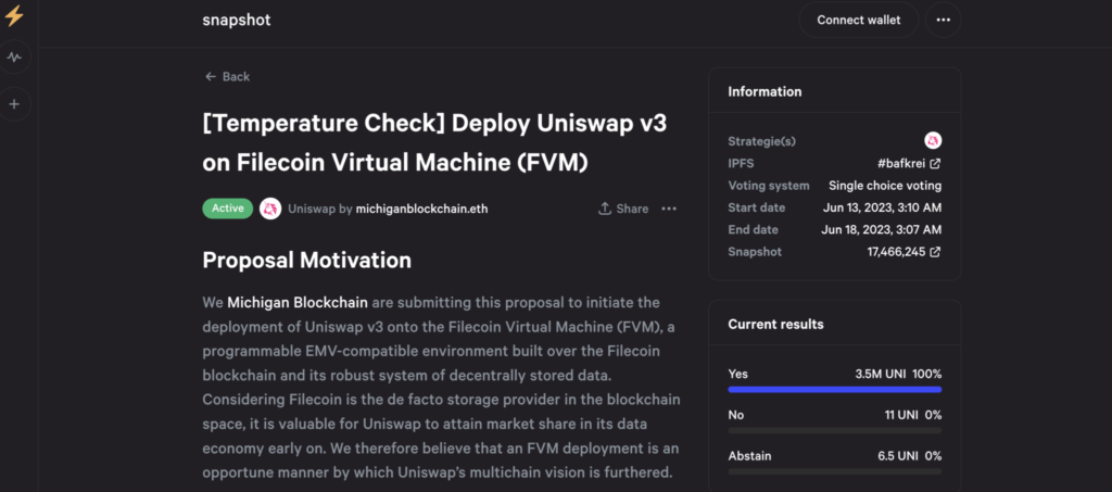 Uniswap Community Approves Proposal to Deploy Uniswap V3 to Filecoin Virtual Machine