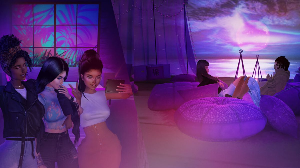 Virtual avatars interacting in IMVU metaverse