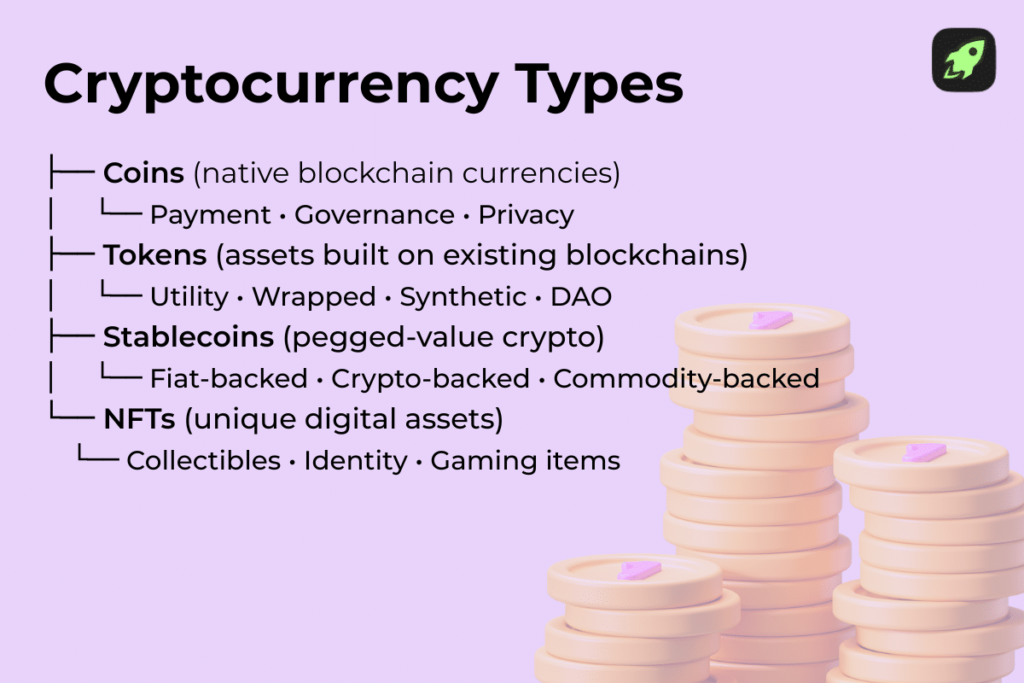 Types of Cryptocurrency Explained Simply: Coins, Tokens, and Beyond